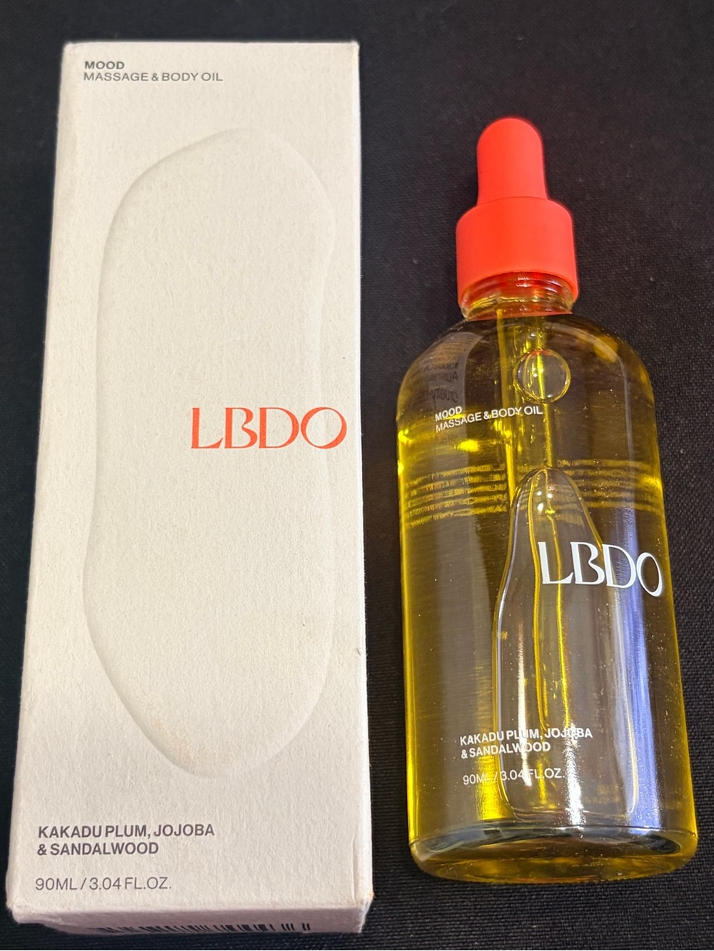 LBDO Mood Massage & Body Oil New 3 oz KAKADU PLUM, JOJOBA & SANDALWOOD